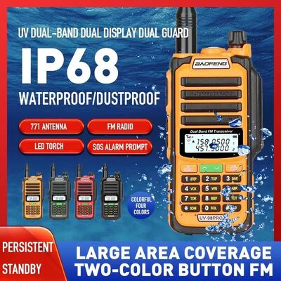 خرید 2024 New Arrival Baofeng UV-98 Pro 10W Output Power IP67 Waterproof Dual Band Two Way Radio Walkie Talkie ساخت آنلاین
