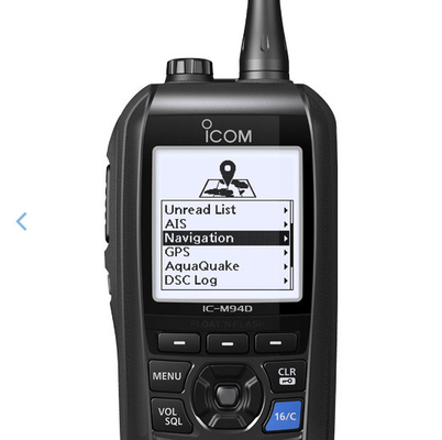M94D VHF رادیو دو طرفه دریایی IP57 فلش شناور برای قایق با صفحه نمایش LCD