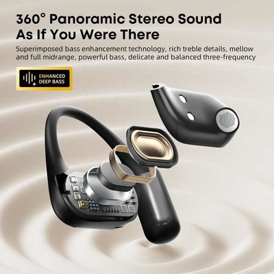 گوشواره و میکروفون بلوتوث V5.4 استاندارد گوشواره و میکروفون فاکتور فرم گوش باز برای MP3 / تلفن همراه / سازگاری رایانه